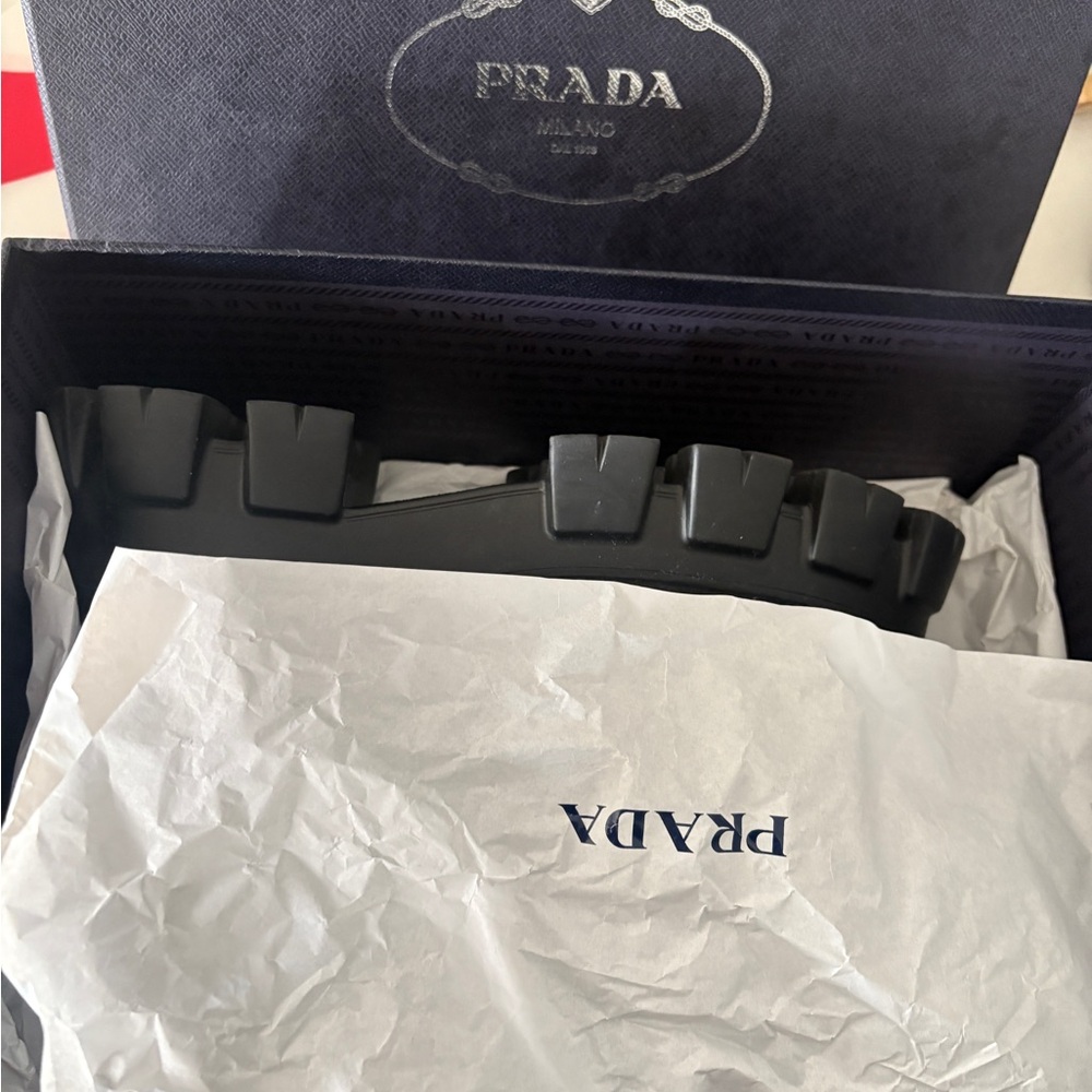 Prada Black Chunky Loafers - Picture 6 of 7